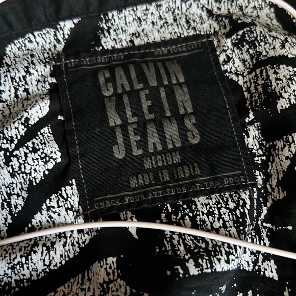 Men CALVIN KLIEN JEANS long sleeve button vintage Skull Liberty Skeleton Medium - Picture 4 of 7